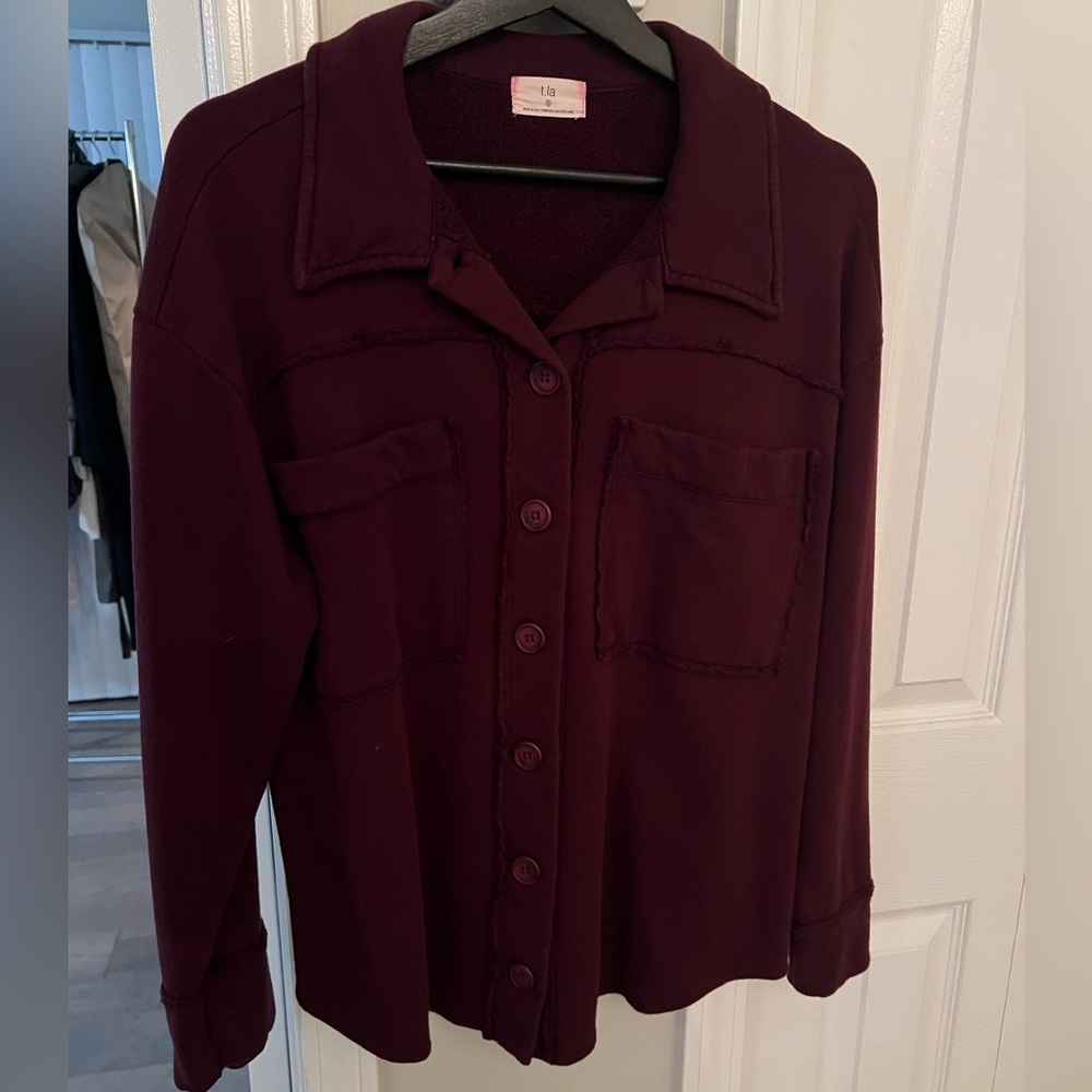 Maroon long sleeve button up